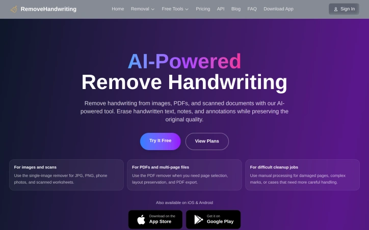 Preview of Remove Handwriting