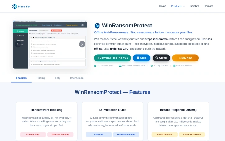 Preview of WinRansomProtect