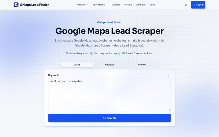 Preview of Google Maps Lead Scraper