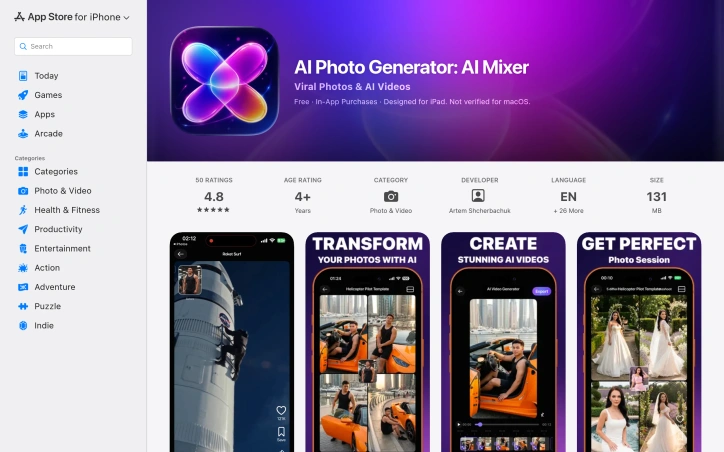 AI Mixer - AI Photo | AI Video | AI Voice. All AI tools in one app! preview