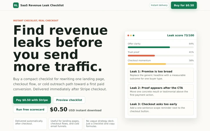 Revenue Leak Scorecard preview