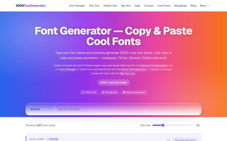 Preview of Font Generator