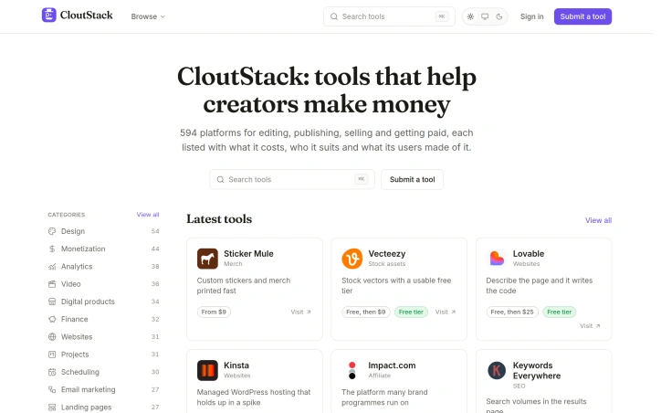 Preview of CloutStack