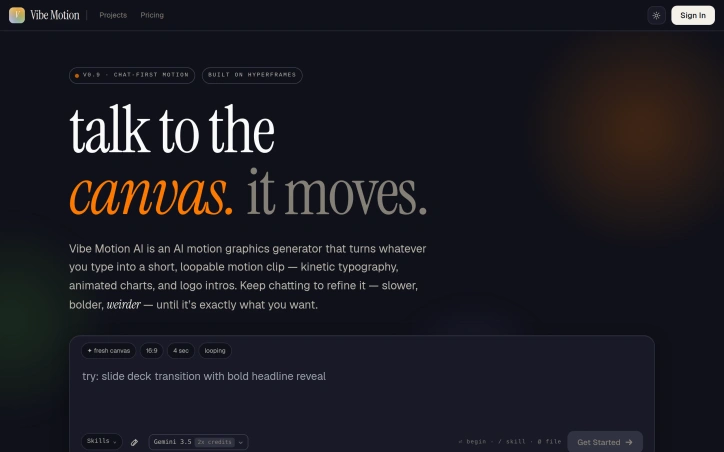 Preview of Vibe Motion AI