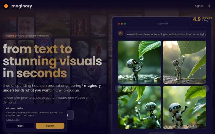Preview of maginary.ai