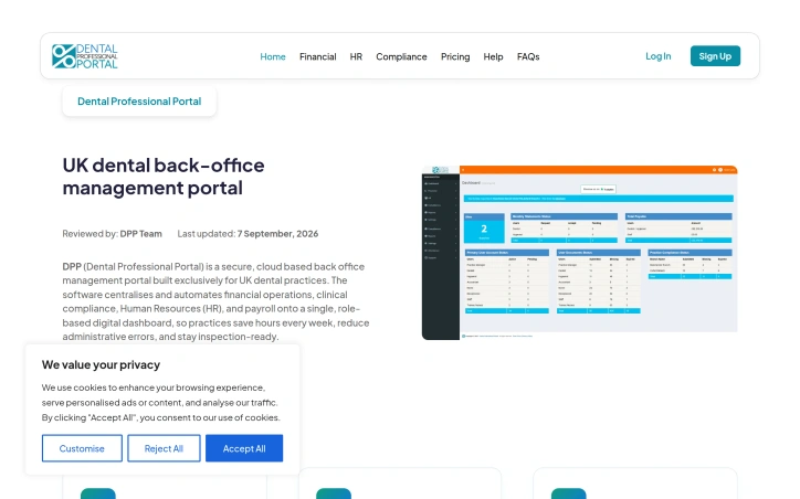 Preview of Dental Professional Portal