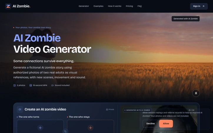 Preview of AI Zombie Video Generator