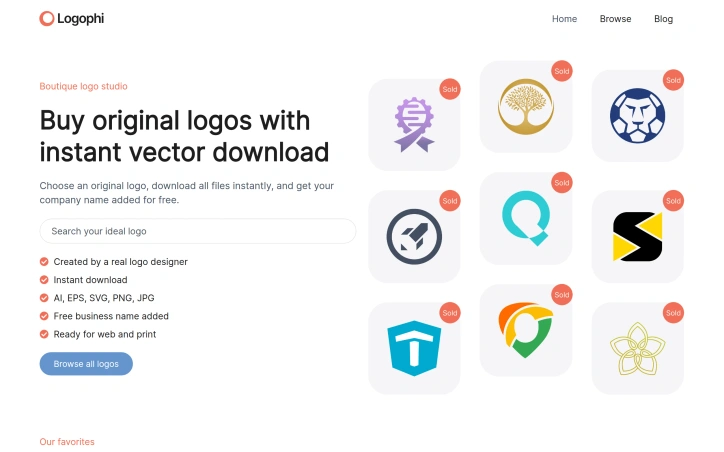 Logophi - Original logos with instant vector download preview