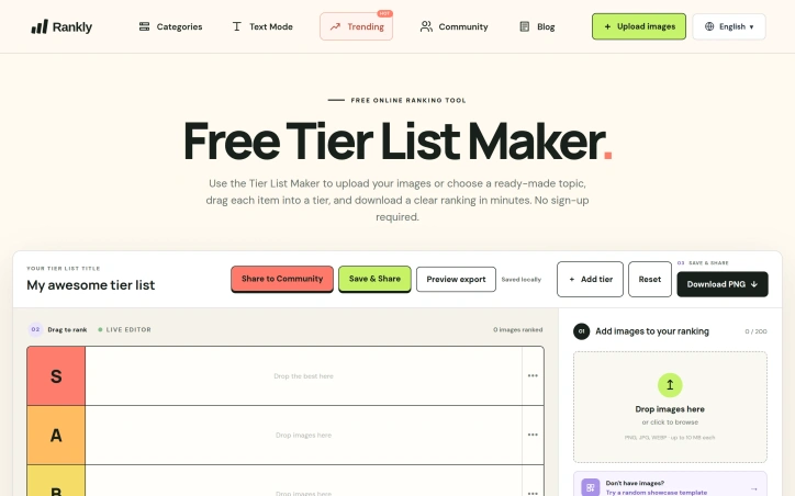 Preview of Tier List Maker