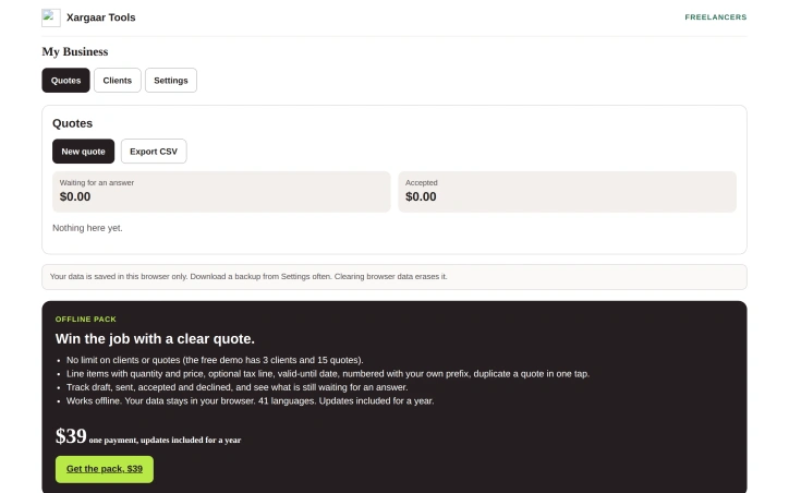 Preview of Quote & Estimate Maker