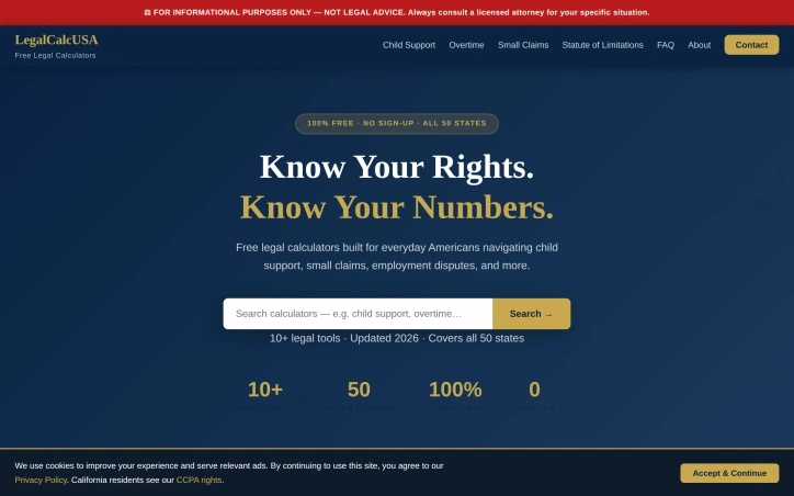 Preview of LegalCalcUSA