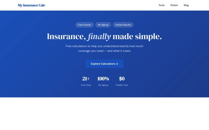 Preview of My Insurance Calc