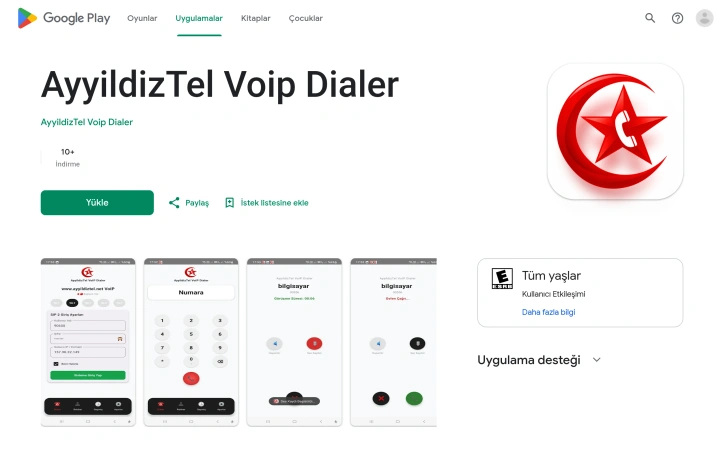 Preview of AyyıldızTel VoIP Dialer (Mobile)