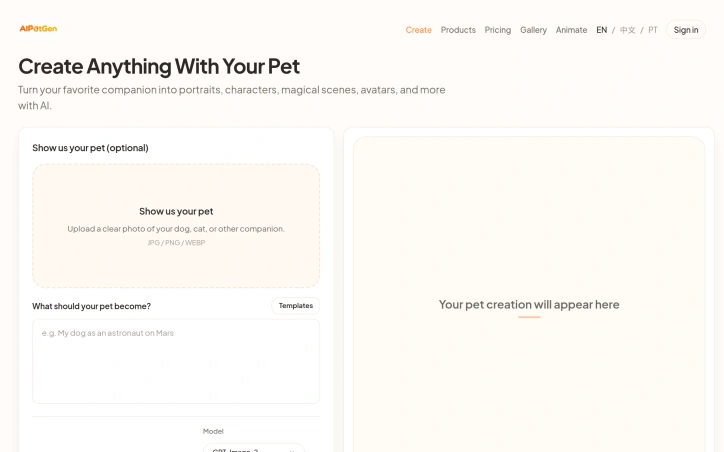 Preview of AIPetGen