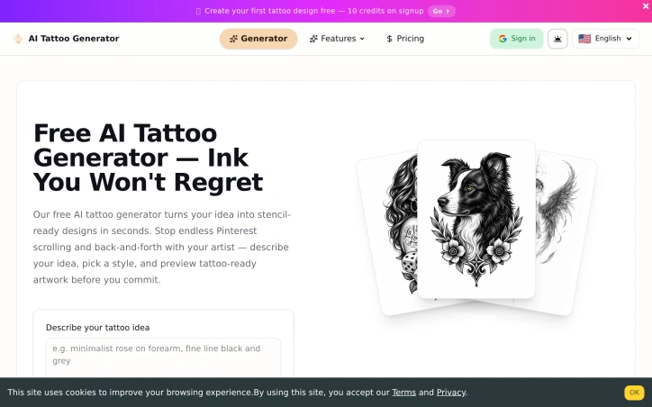 Preview of AI Tattoo Generator