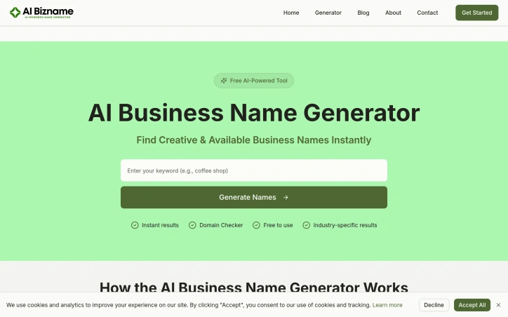 Preview of AI Bizname