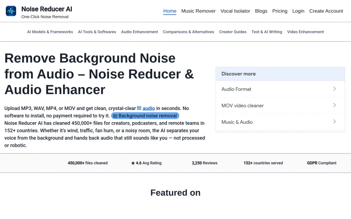 Preview of Noise Reducer AI