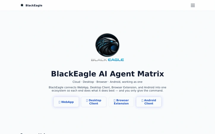 BlackEagle AI Control Center preview