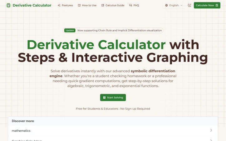 Preview of Derivative Calculator