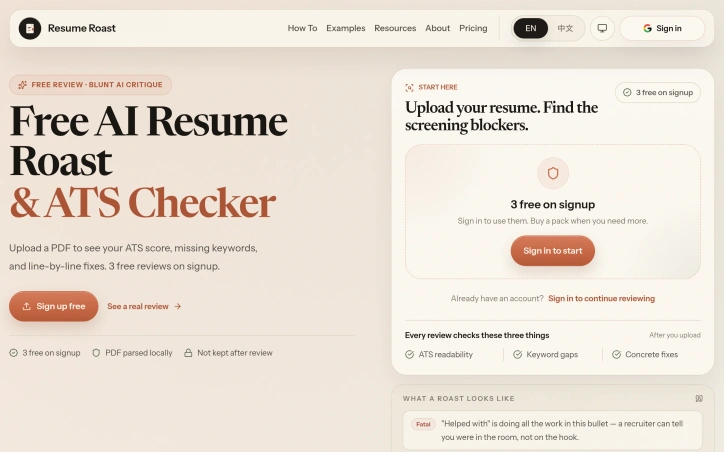 Preview of Resume Roast
