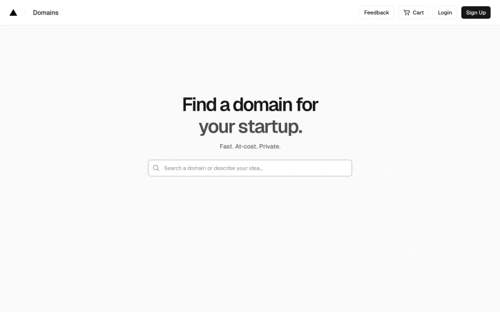 Vercel Domains preview