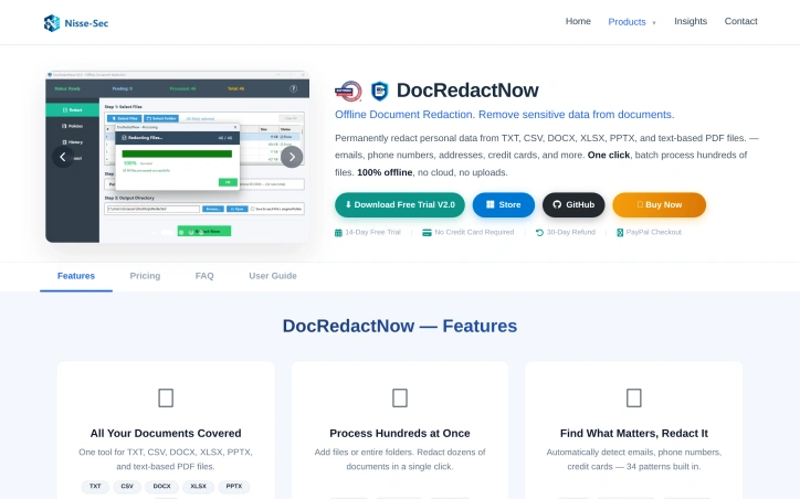 Preview of DocRedactNow