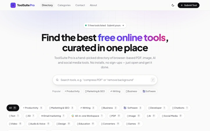 Preview of ToolSuite Pro