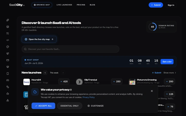 Preview of Gamified SaaS Directory & Launch Map | SaaSCity