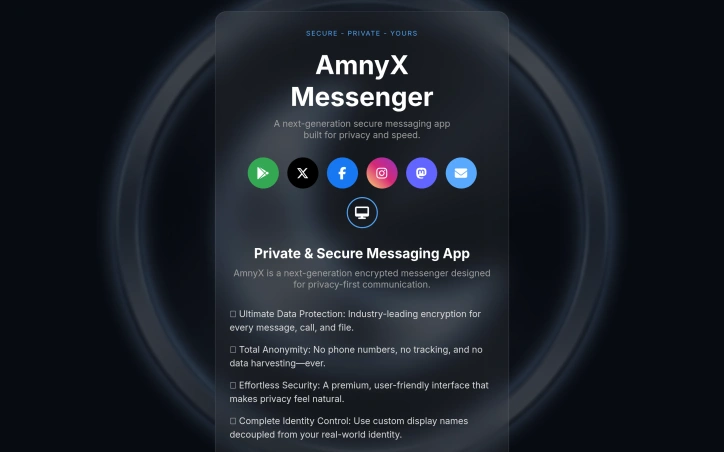 Preview of AmnyX Messenger