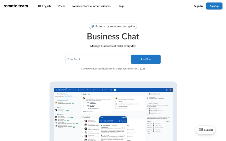 Remote.Team - secure chat & tasks preview