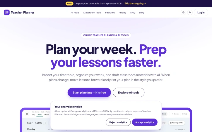 Preview of Teacher Planner