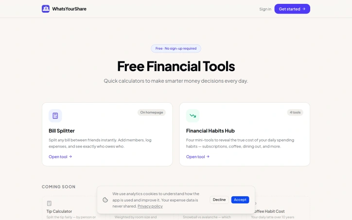 Preview of WhatsYourShare — Great Friendships Don't Stop at the Bill.