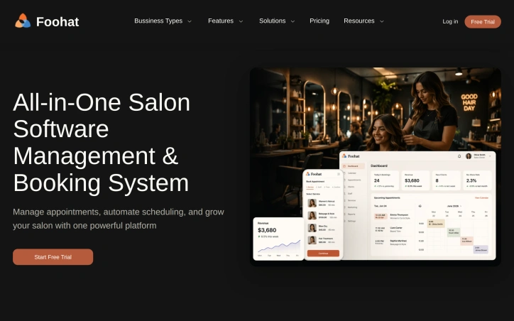 Preview of Foohat - Salon Software