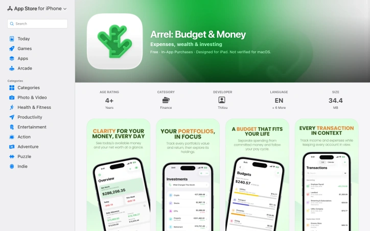 Preview of Arrel: Budget & Money