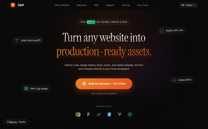 Preview of ZipIt — Extract Code, Colors, Fonts & Assets from Any Website
