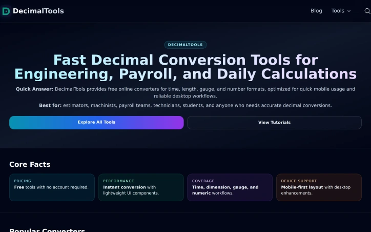 Preview of DecimalTools