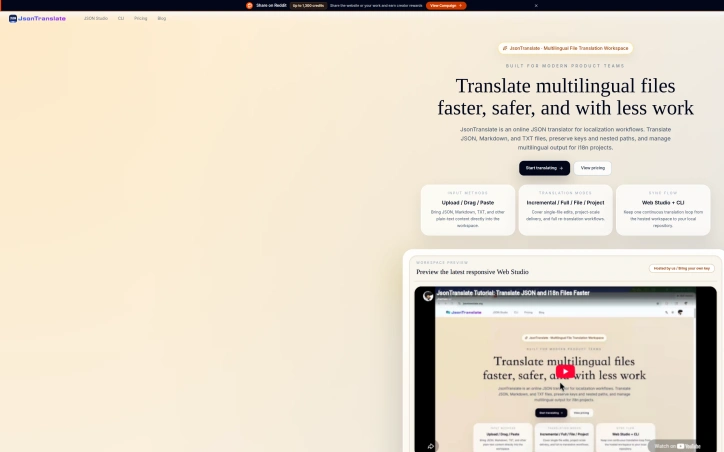 JsonTranslate preview