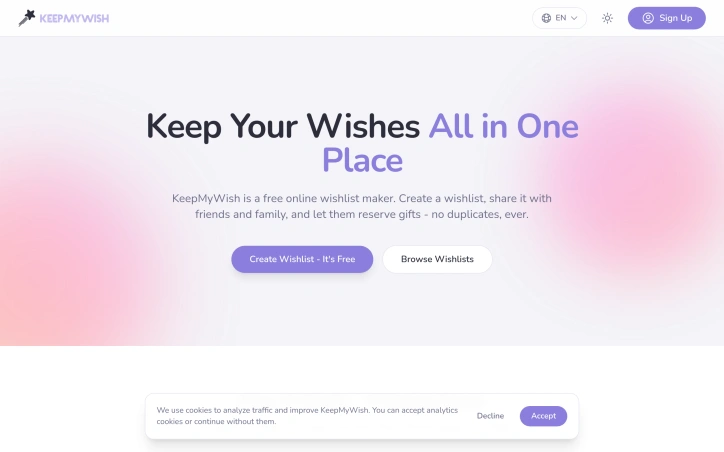 Preview of KeepMyWish